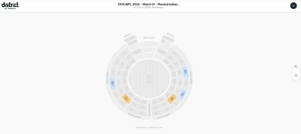 Choose Seating Category for WPL