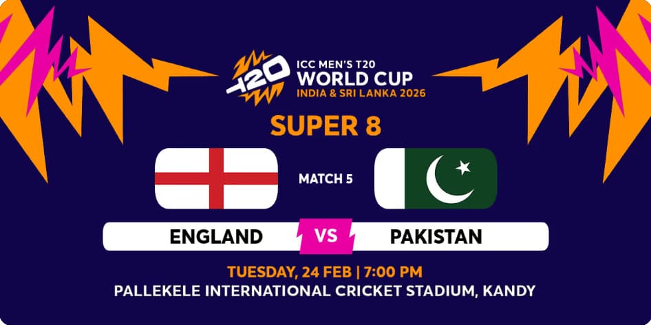 England vs Pakistan Super 8 Match Details