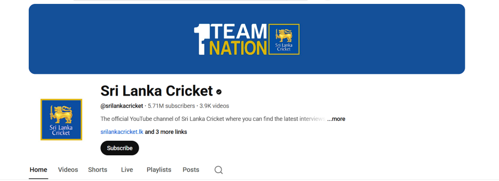Sri Lanka Cricket You Tube Channel
