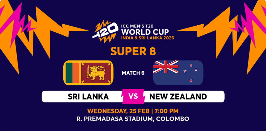 Sri Lanka vs New Zealand Super 8 Match Details
