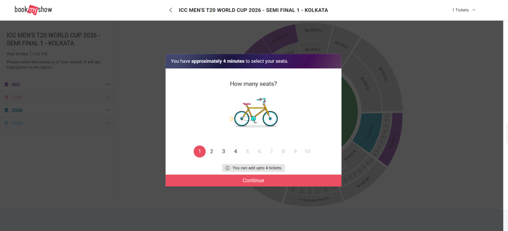steps to book your tickets for the ICC T20 World Cup 2026 Semi-Final 1