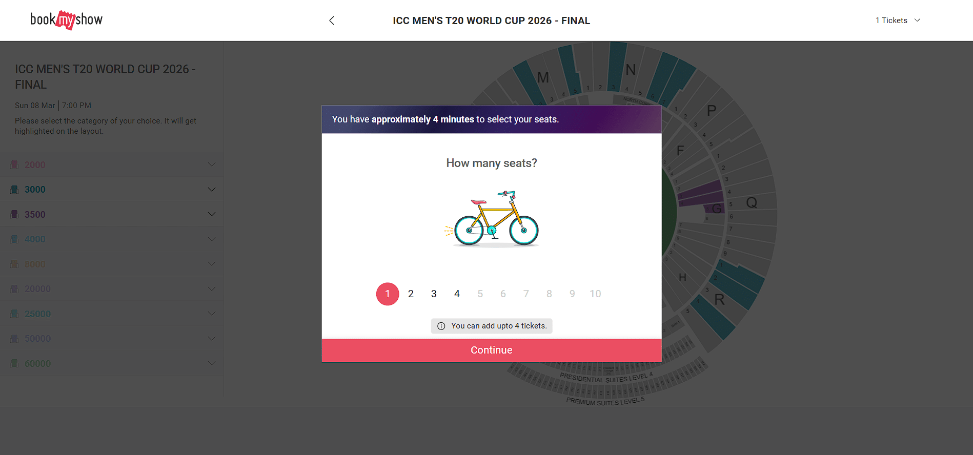 Choose your number of tickets 