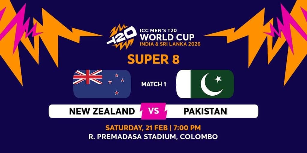 Super8-Match1-ICCMENST20WC2026 NZ vs PAK