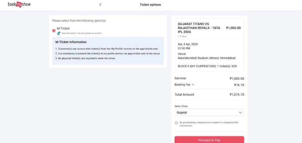 Step 5: GT vs RR Match 9 Ticket Booking Guide