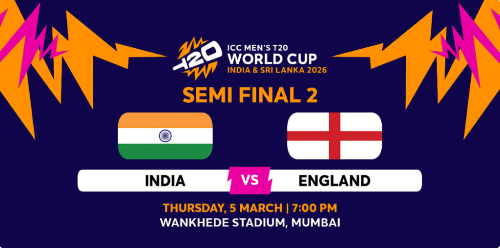India vs England Semi-Final Match Details