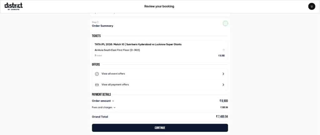 Step 5: SRH vs LSG IPL 2026 Match 10 Ticket Booking Guide Step 5: SRH vs LSG IPL 2026 Match 10 Ticket Booking Guide