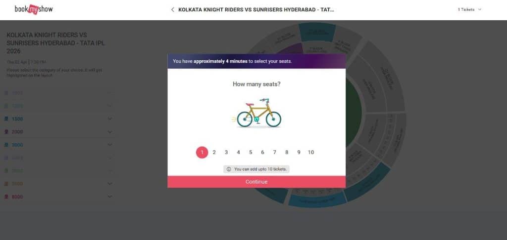 Select Number of Seats