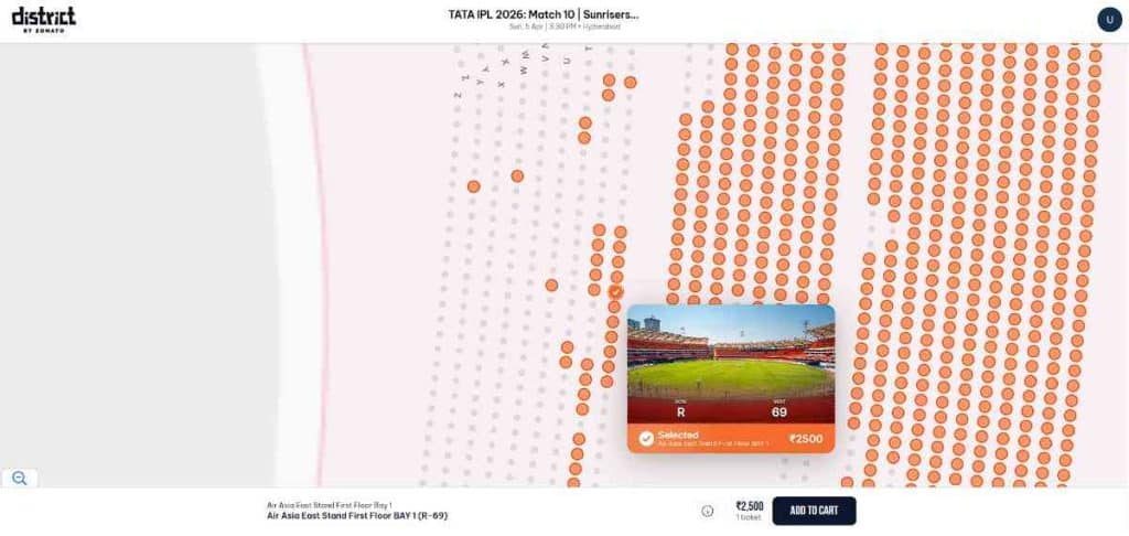 Step 4: SRH IPL 2026 Ticket Booking Guide