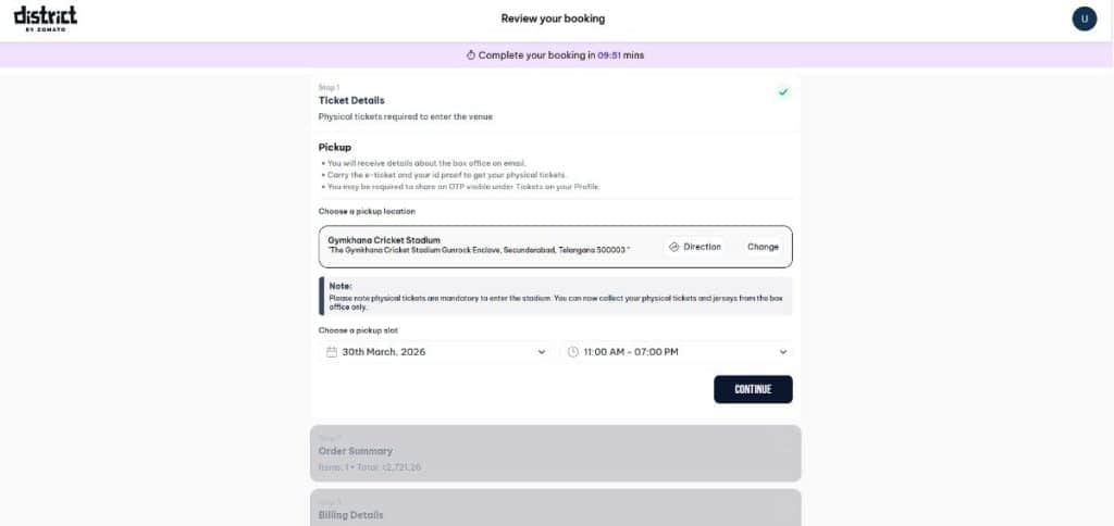 Step 5: SRH IPL 2026 Ticket Booking Guide