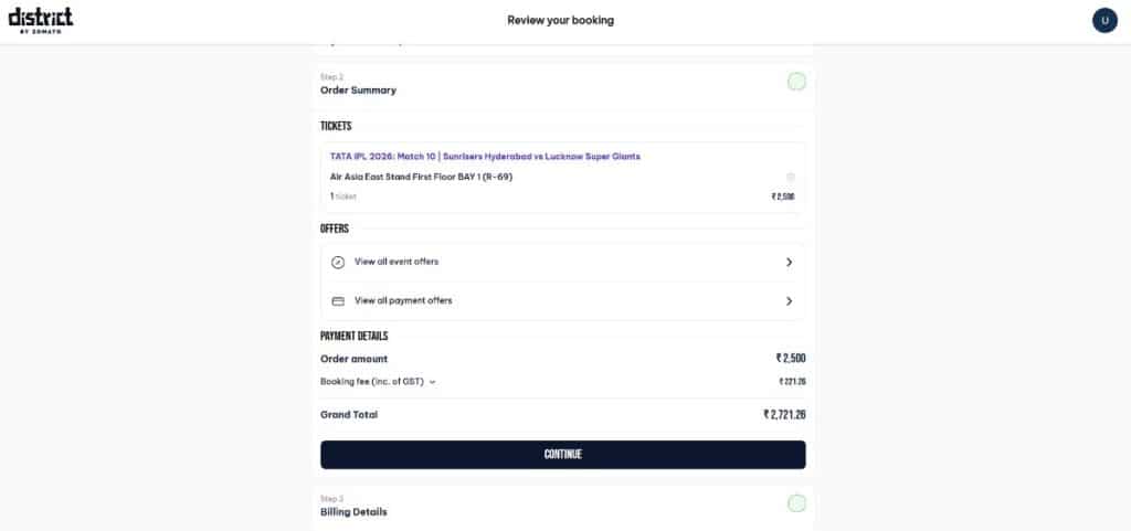 Step 6: SRH IPL 2026 Ticket Booking Guide