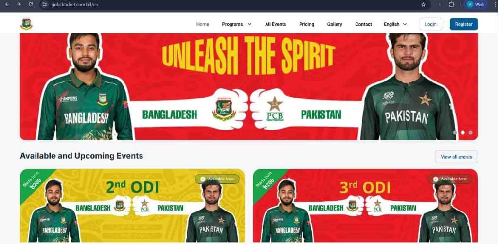 Bangladesh vs Pakistan ODI Series 2026 Tickets