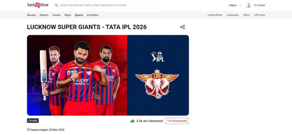 Lucknow Super Giants – TATA IPL 2026