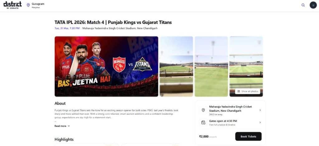 TATA IPL 2026: Match 4 | Punjab Kings vs Gujarat Titans TATA IPL 2026: Match 4 | Punjab Kings vs Gujarat Titans