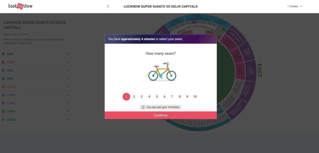 Step 2: LSG vs GT Ticket Booking