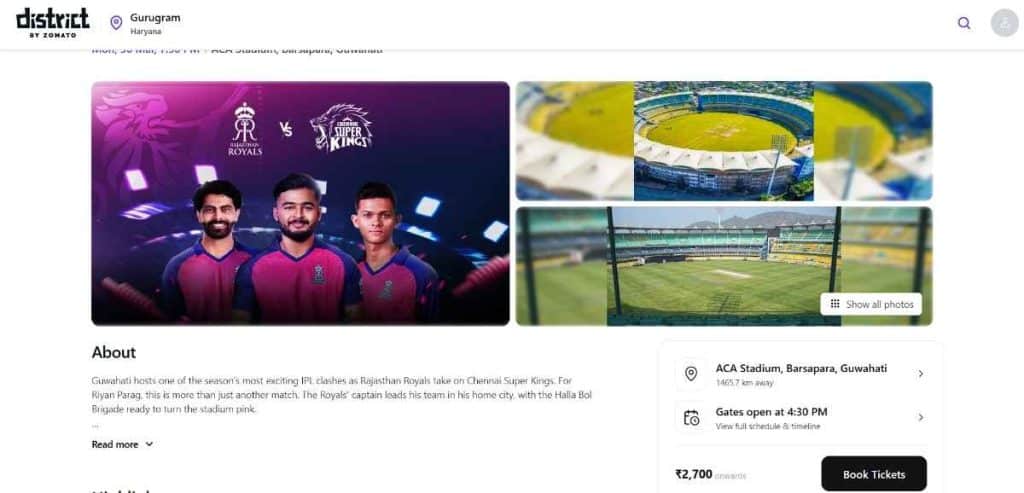 Step by Step Guide for Book Tickets for RR matches at ACA Stadium Step by Step Guide for Book Tickets for RR matches at ACA Stadium