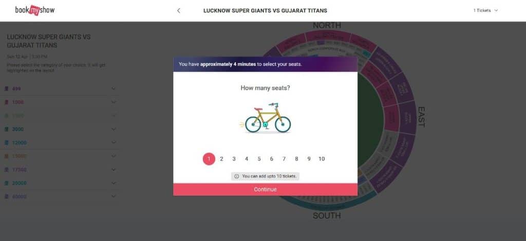 Choose 1 to 10 tickets