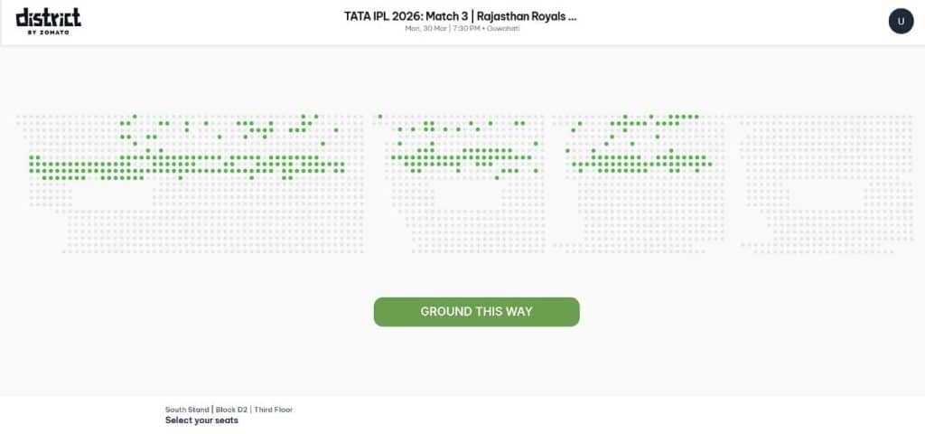 Step4: Ticket Booking Guide for RR vs CSK Match 3 IPL 2026