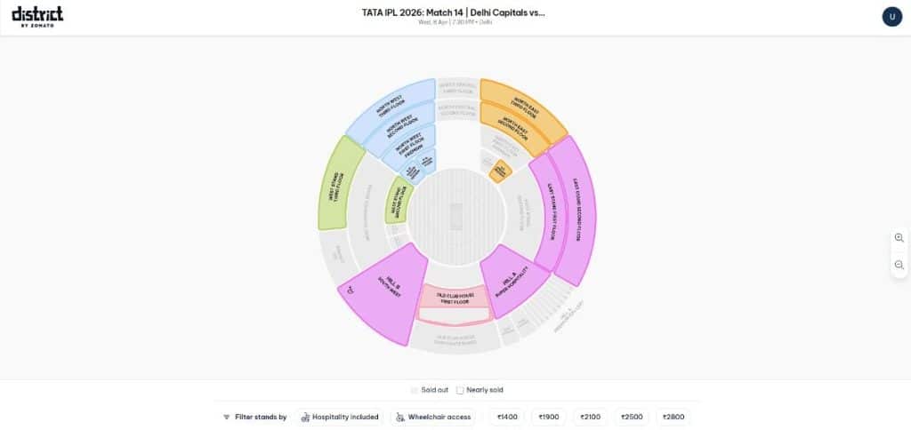 Choose your ticket price range
