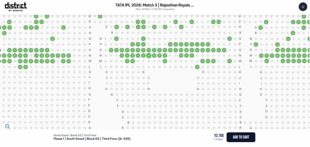 Step5: Ticket Booking Guide for RR vs CSK Match 3 IPL 2026