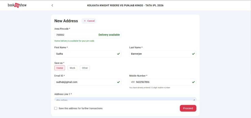 Step6: Booking Guide for IPL 2026 Tickets at Eden Gardens Kolkata
