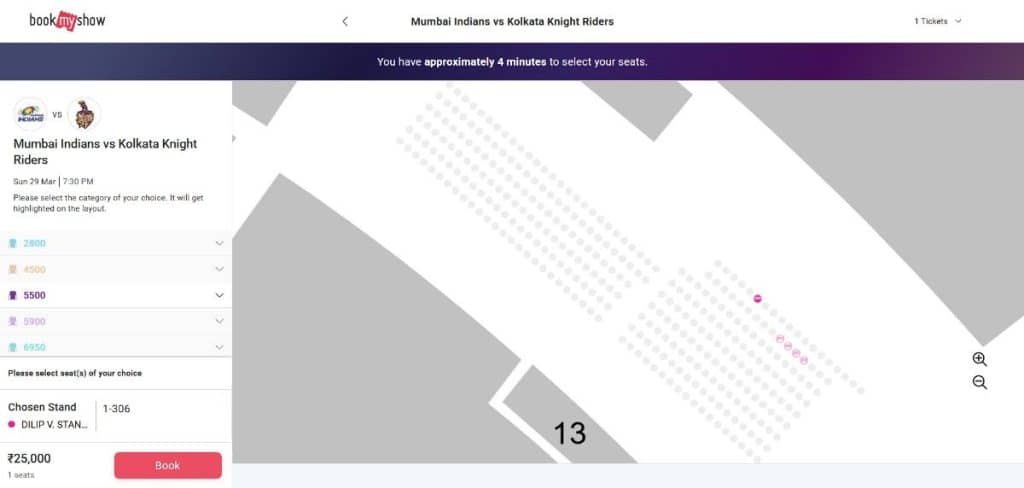 Step 6 : How to book Wankhede Stadium IPL 2026 Tickets Step 6 : How to book Wankhede Stadium IPL 2026 Tickets
