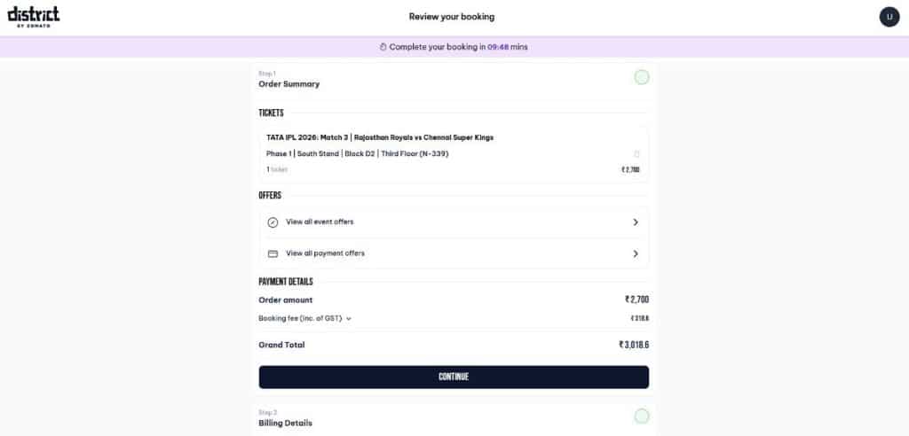 Order review and payment guide