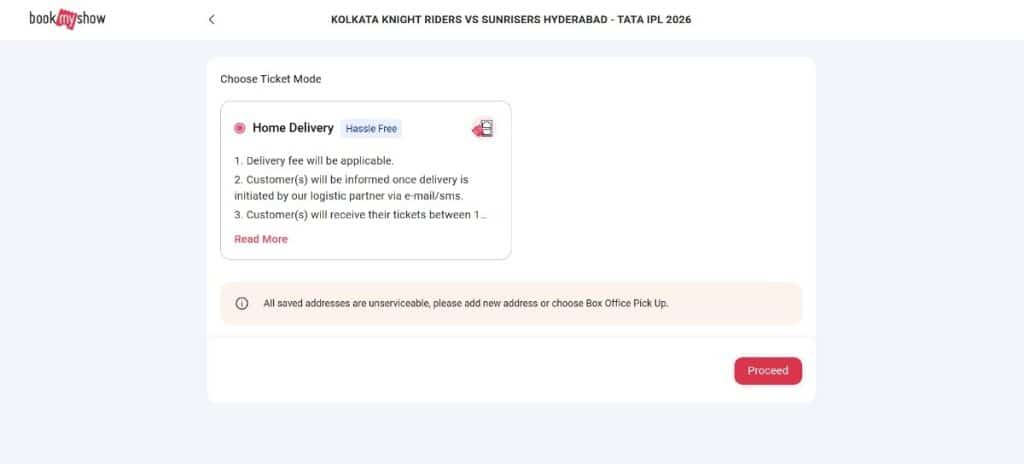 Step7: How to Book KKR's IPL 2026 Tickets from bookmyshow