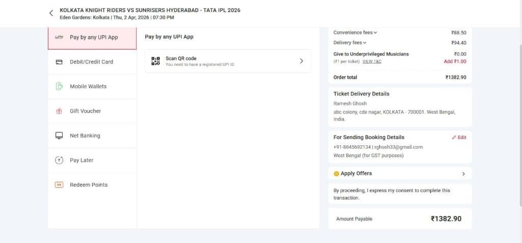 Step9: How to Book KKR's IPL 2026 Tickets from bookmyshow