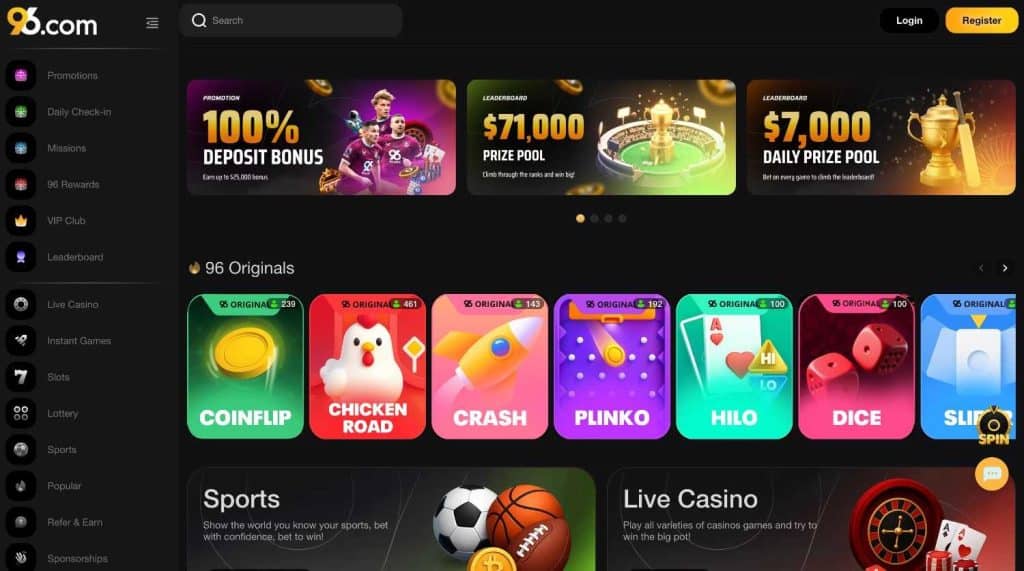 96.com Homepage