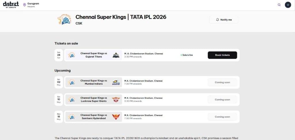 CSK vs MI IPL 2026 Match 44 Ticket Booking Guide 