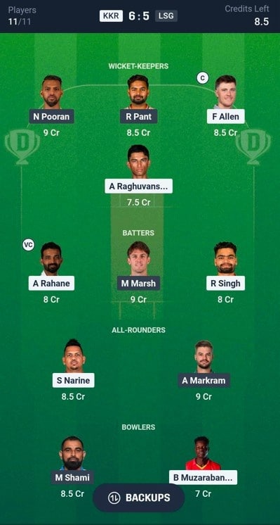 Dream11 Team 3 Recommendation for KKR vs LSG IPL 2026 Match 15 Dream11 Team 3 Recommendation for KKR vs LSG IPL 2026 Match 15