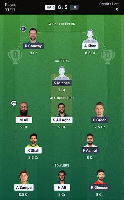 Dream11 Team for Karachi Kings vs Islamabad United Dream11 Team for Karachi Kings vs Islamabad United
