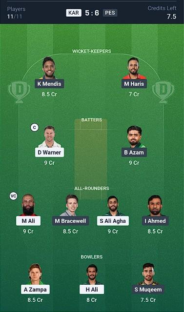 Dream11 Team for Karachi Kings vs Peshawar Zalmi Dream11 Team for Karachi Kings vs Peshawar Zalmi