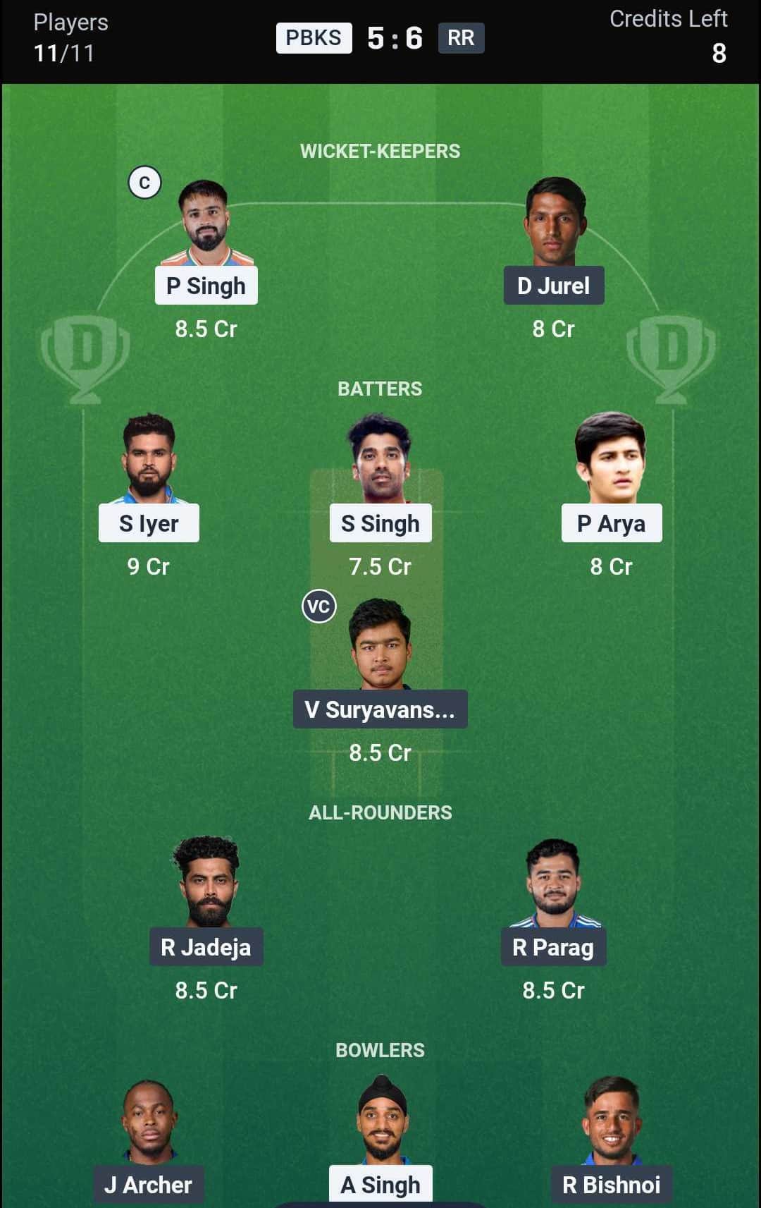 PBKS vs RR IPL 2026 Match 40 Dream11 Team 2 PBKS vs RR IPL 2026 Match 40 Dream11 Team 2