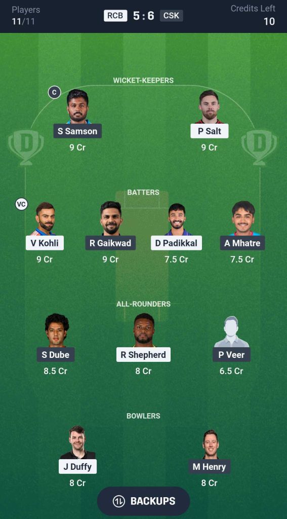 RCB vs CSK Match 11 Dream11 Team 3 Prediction IPL RCB vs CSK Match 11 Dream11 Team 3 Prediction IPL