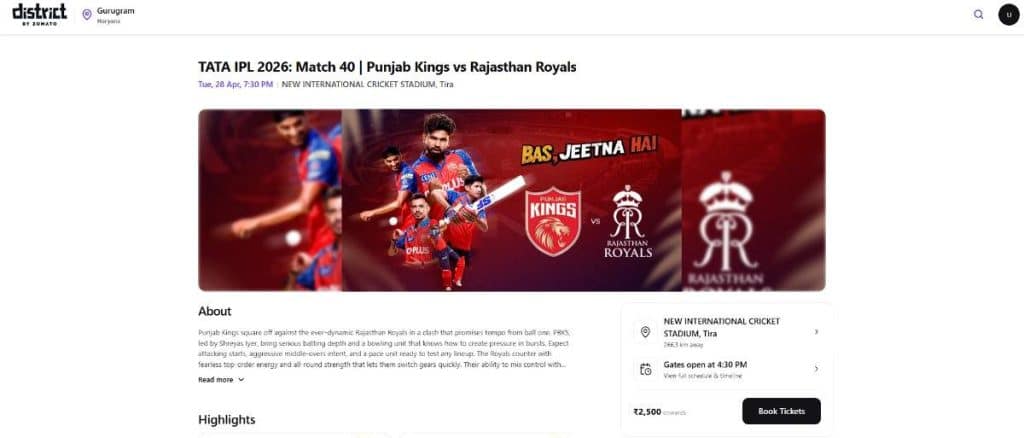 Visit the Event Page and Click Book Tickets