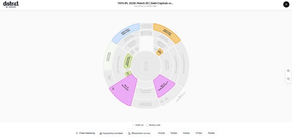 Select Your Stand from the Interactive Stadium Map