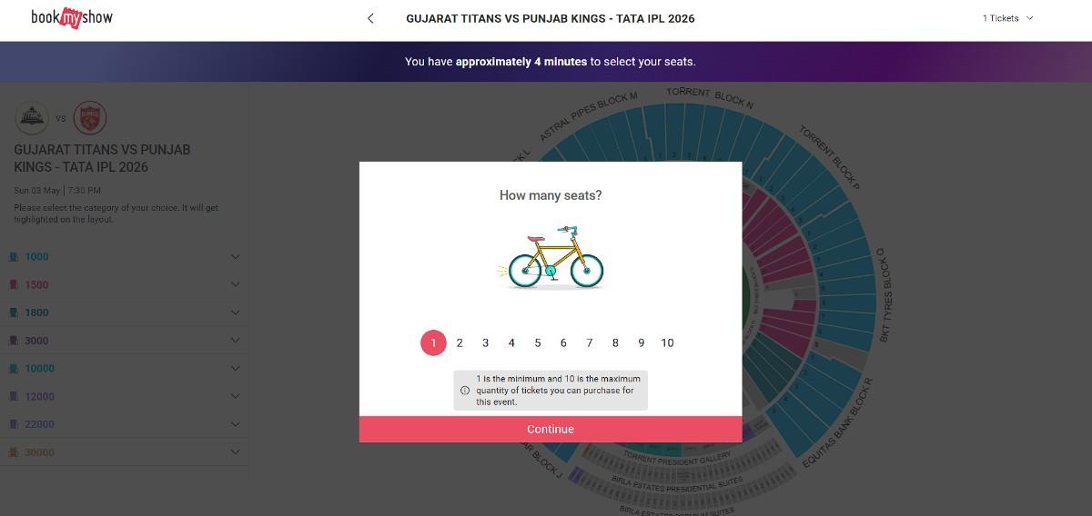 Select Number of Tickets