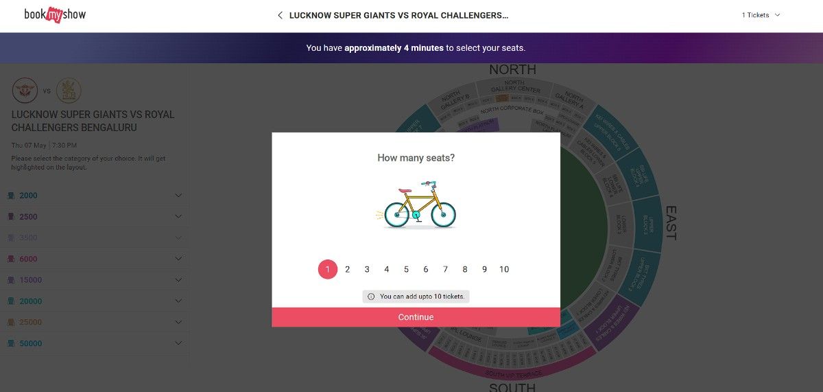 Select How Many Seats You Want