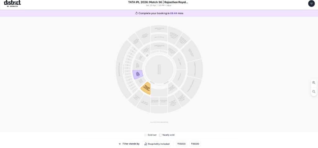 Select Your Stand from the Interactive Stadium Map