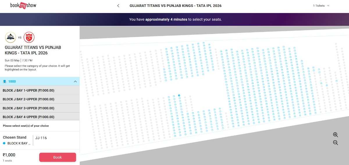 Pick Your Category and Exact Seat