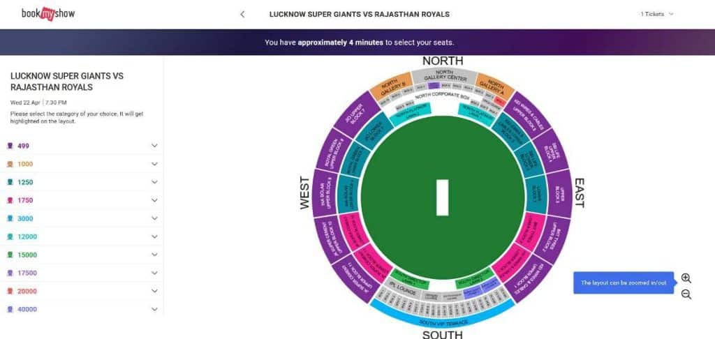 Explore the Ekana Stadium Seating Map