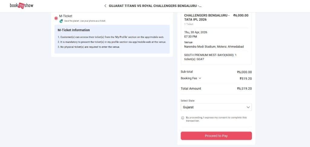 Confirm M-Ticket and Review Order