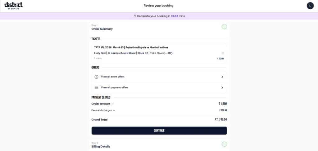 Step 4: RR vs MI Match 13 IPL 2026 Ticket Booking Guide Step 4: RR vs MI Match 13 IPL 2026 Ticket Booking Guide