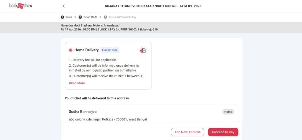 Choose Ticket Delivery Mode and Confirm Address Choose Ticket Delivery Mode and Confirm Address