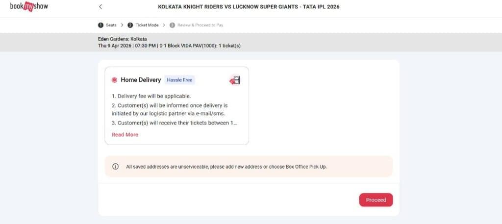 Step 5: Ticket Booking Guide for KKR vs LSG Match 15 IPL 2026 Step 5: Ticket Booking Guide for KKR vs LSG Match 15 IPL 2026