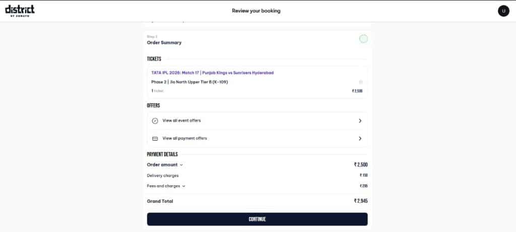 Check the Order Summary