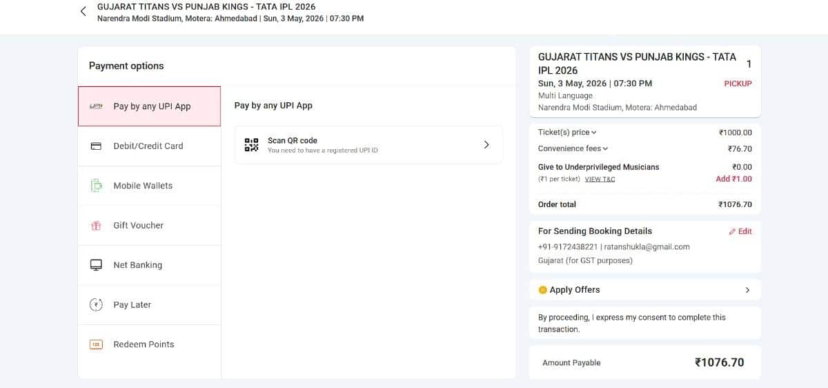 Choose Payment Method and Complete Payment