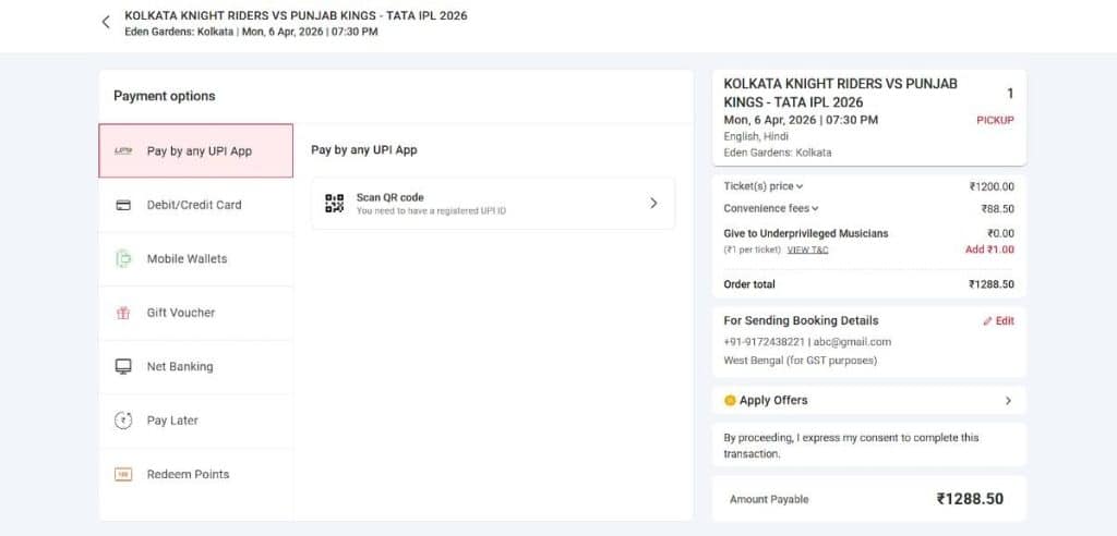 Choose Payment Method and Pay