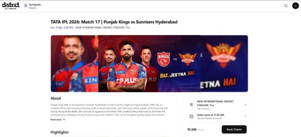 Visit the Event Page and Click Book Tickets